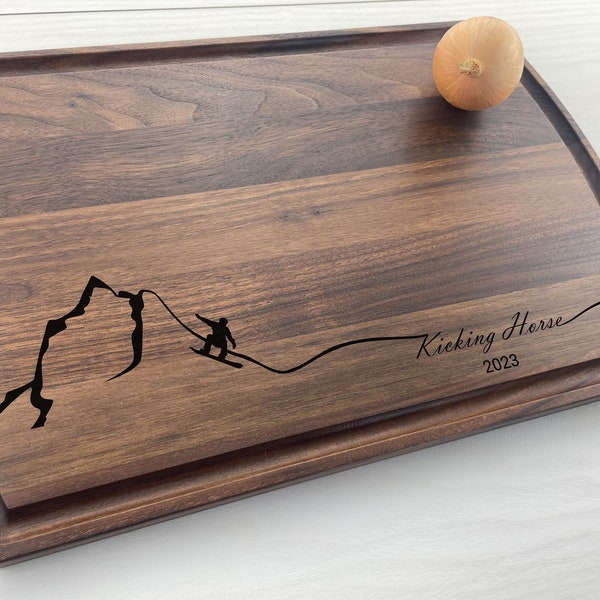 Personalized Cutting Board, Adrenaline Seeker Gift, Mountain Gift, Snow Boarder, Boarding, Snowboarder Gift, Adventure Seeker, 324