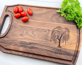 Personalized Cutting Board, Engraved Cutting Board, Willow Tree, Wedding Gift, Anniversary Gift, Engagement Gift, Couples Gift, 050