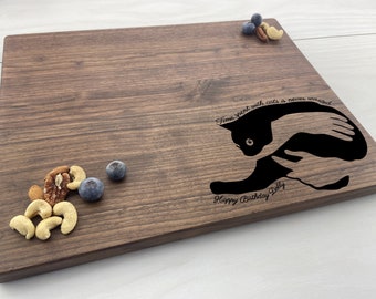 Personalized Cutting Board, Custom Cutting Board, Cat lover, Cats, Kitty, Happy Birthday, Cat Person Gift, Kitten Gift, Cat Snuggles, 211