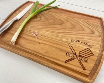 Personalized Cutting Board, BBQ Themed, Grill Master, Personalized BBQ Cutting Board, Gift for Dad, Fathers Day Gift, Retirement Gift, 136