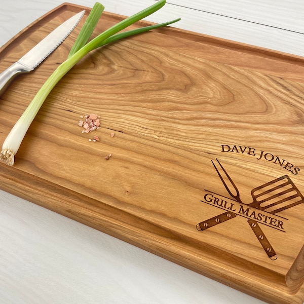 Personalized Cutting Board, BBQ Themed, Grill Master, Personalized BBQ Cutting Board, Gift for Dad, Fathers Day Gift, Retirement Gift, 136