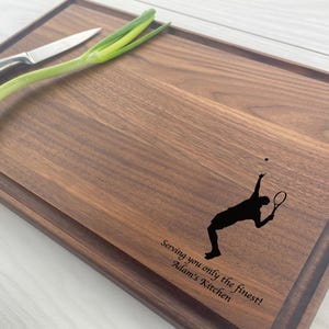 Personalized Cutting Board, Men's Tennis, Gift for a Tennis Player, Tennis Lover, Tennis Themed Gift, Serve, Tennis Serving Board, 358