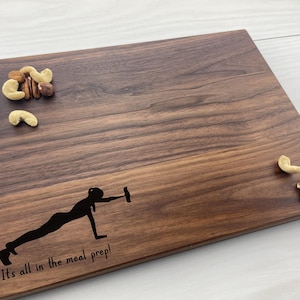 Personalized Cutting Board, Gym Lover, Weight Lifting, Gift for a Gym Lover, Cross fit Gift, Meal Prep Board, Training, Healthy Living, 368