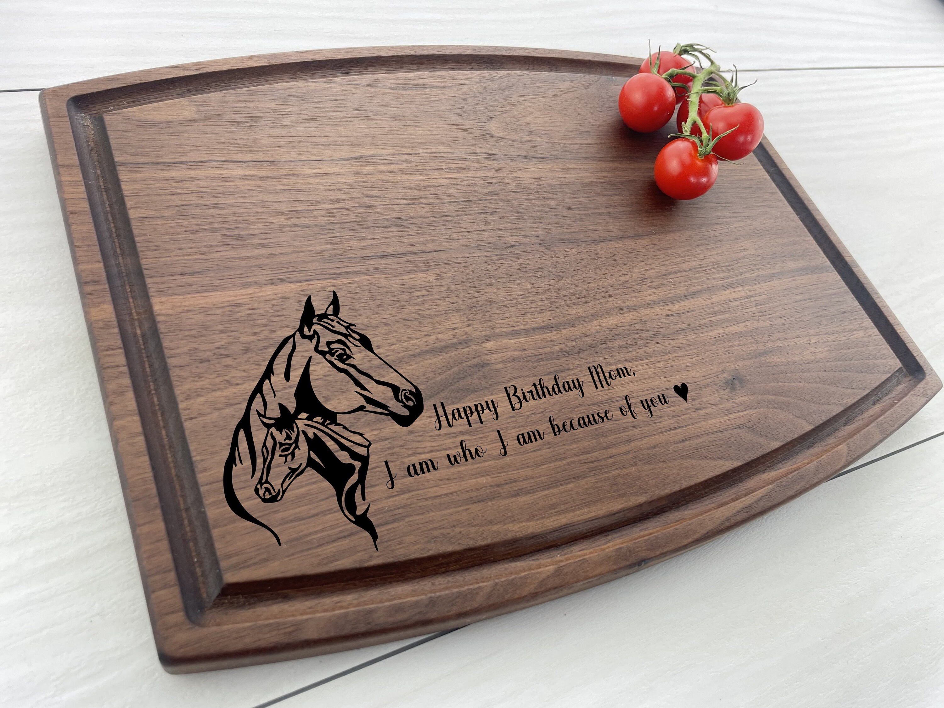 Personalized Cutting Board, Custom Cutting Board, Horse Themed Gift, Equestrian Gift, Personalized Ranch Gift, A Horse and Fawn, 199