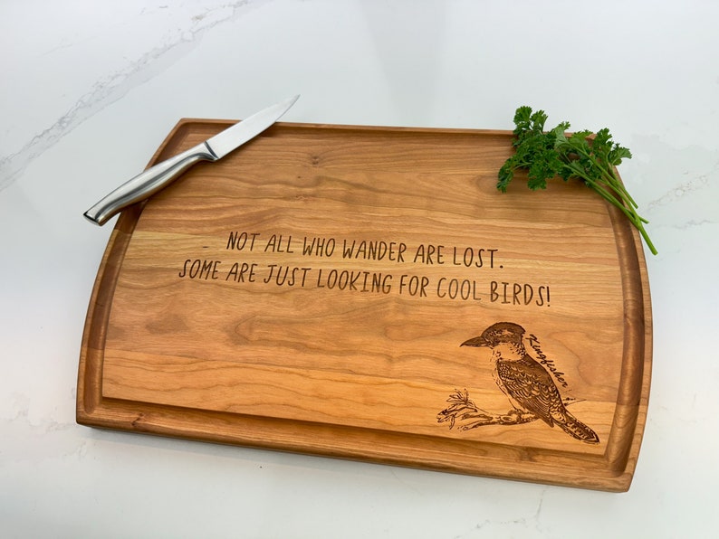 Personalized Cutting Board, Engraved Cutting Board, Bird Watcher Gift, Bird, Bird Lover, Bird Watching Gift, Bird Nerd, Hiker, Traveler, 643 image 1