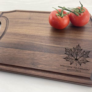 Personalized Cutting Board, Custom Cutting Board, Welcome to Canada, Immigrants, Permanent Residency, Canadian, Canada, Canadian Leaf, 279