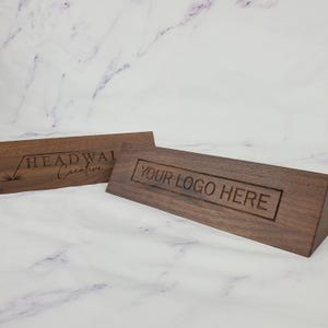 Personalized Wood Desk Block, Corporate/company Logo, Custom Engraved ...