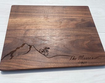 Personalized Cutting Board, Bike Enthusiast, Mountain Biking , Adventure Seeker Gift, Cyclist, Bikers Gift, Cyclist Gift, Male Biker, 300