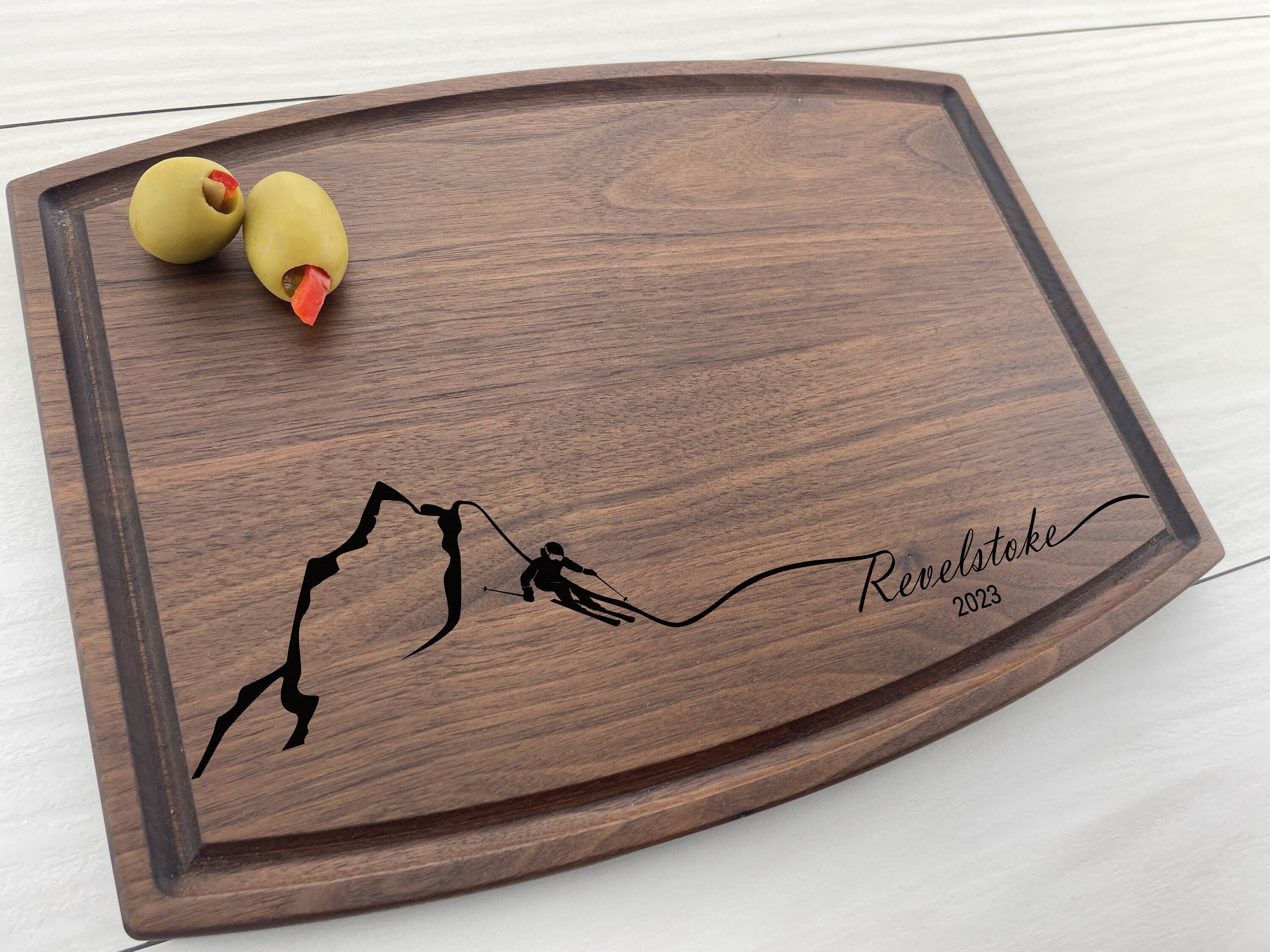 Tabla de corte personalizada, regalo de buscador de adrenalina, regalo de montaña, regalo de chalet de esquí, regalo de esquiador, heli esquiador, regalo de buscador de aventuras, 301