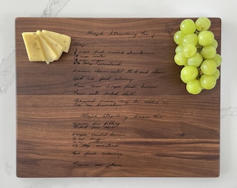 Personalized Recipe Cutting Board, Engraved Recipe, Mothers Day, Family Recipe, Gift for Mom, 023