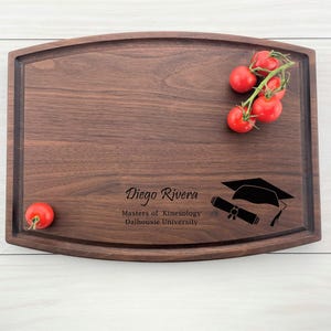 Personalized Cutting Board, Engraved Cutting Board, Graduation gift, Graduation Memory, Masters, Graduate, Diploma, Scroll, Grad Cap, 524