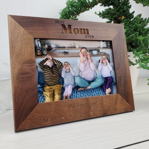 Custom Personalized Picture Frame, Custom Engraved Wood Photo Frame, Sentimental Gifts, Mother&#39;s Day Gift, Christmas Gift for Mom, 019