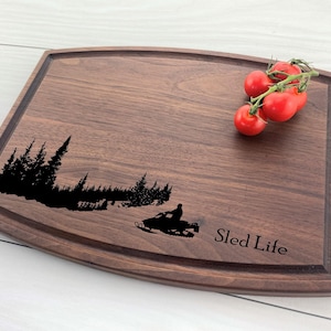Personalized Cutting Board, Snowmobiling, Sledding, Sled Life, Adrenaline Seeker Gift, Adventure Seeker Gift, Just Send It, Brapp, Snow, 391