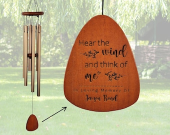 Custom Personalized Wind Chime, Memorial Wind Chime, Memorial Gift, Bereavement Gift, In Loving Memory, Remembrance Gift, Memorial Gift, 008