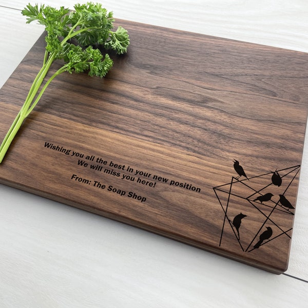 Personalized Cutting Board, Cutting Board, Crows, Change, New Beginnings, New Job, Going Away Present, We Will Miss You, Corporate Gift, 207