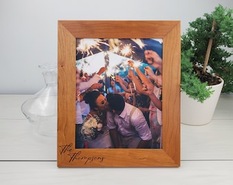 Custom Personalized Picture Frame, Custom Engraved Wood Photo Frame, Engagement Gift, Wedding Photo Frame, Personalized Family Photo, 006