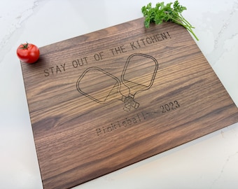 Personalized Cutting Board, Sports Gift, Pickleball, Pickleball Gift, Paddles, Kitchen, Dinking, Stay out of the Kitchen, Kitchen Puns, 617