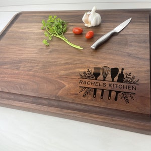 Personalized Butcher Block Cutting Board, Engraved Butcher Block, Cooking Themed, House Warming gift, Home Cooking, 140
