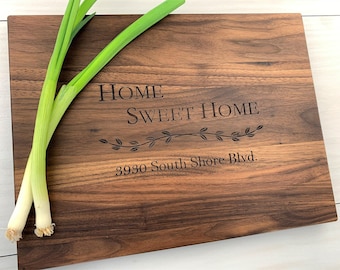 Personalized Cutting Board, Housewarming, New Home Owner Gift, Home Sweet Home, Realtor Gift, Notary Gift, First Home, New Home Owners, 093