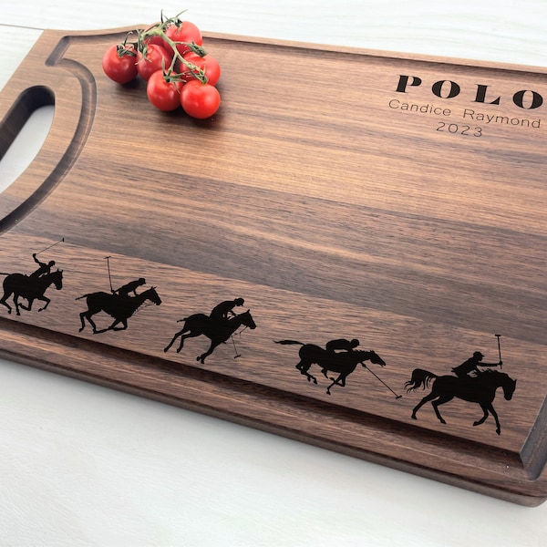 Personalized Cutting Board, Engraved Cutting Board, Polo, Polo Sport, Polo Charcuterie Board, Equestrian Gift, Polo Player Gift, 386