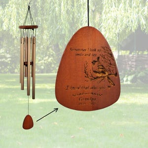Custom Personalized Wind Chime, Cardinal Memorial Wind Chime, Memorial Gift, Bereavement Gift, Cardinal, In Loving Memory, Bird Lover, 011