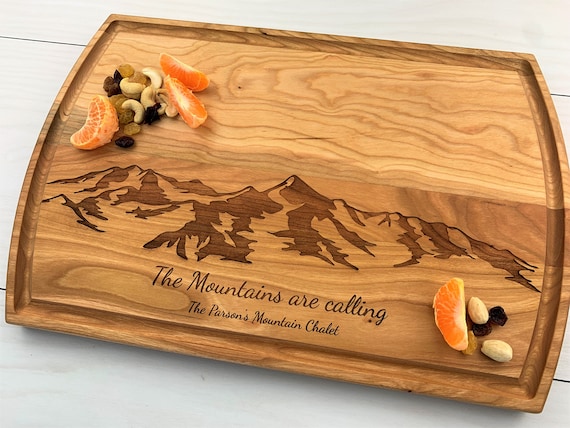 Oak Tree theme Custom Personalized Laser Engraved Monogram Wood Cutting Board 