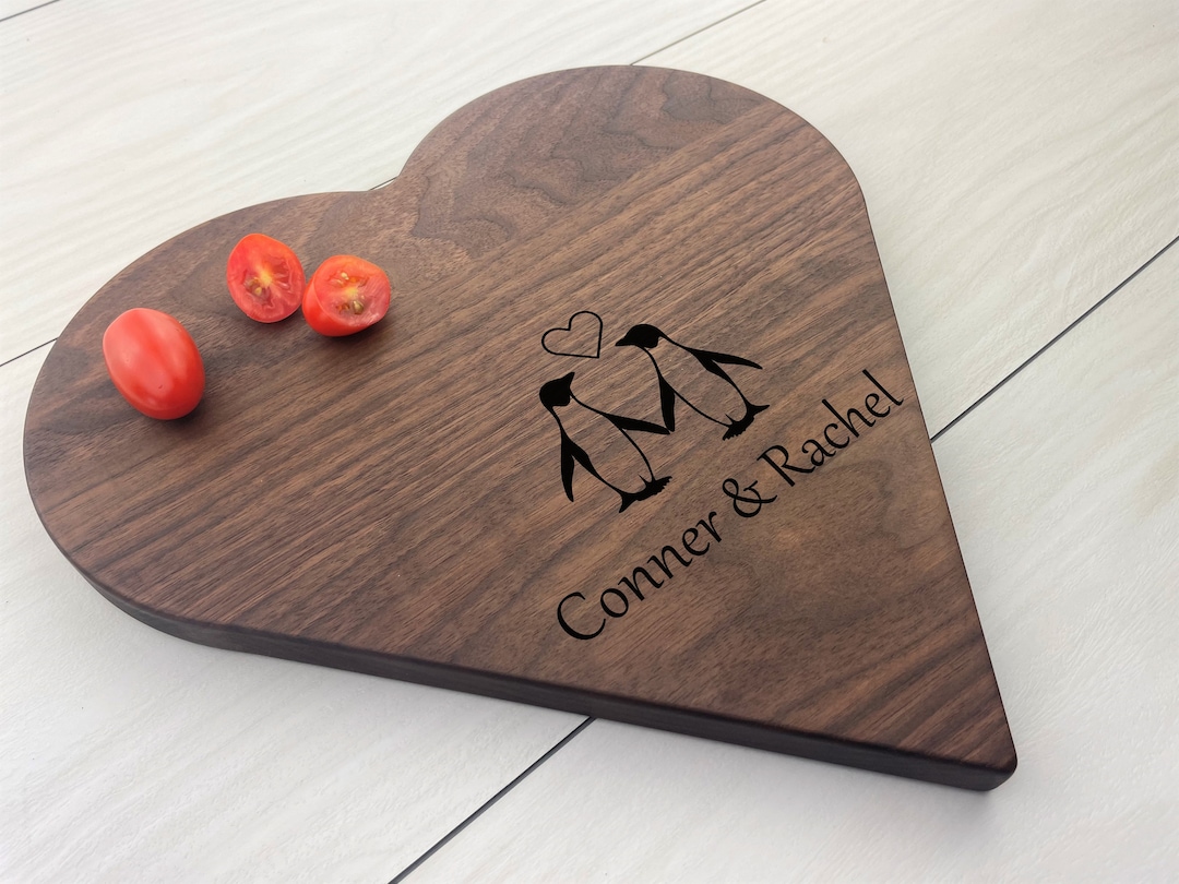 Personalized Heart Shaped Board, Engraved Heart Shaped Board, Heart Cut