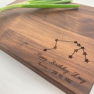 Astrology Birthday Gift, Personalized Cutting Board, Engraved Cutting Board, Horoscope Present, Astrology Lover, Zodiac Signs, 148