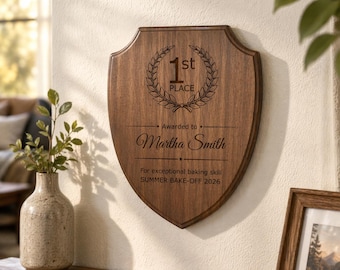 Personalized Wooden Plaque, First Place Award Wall Sign, Employee Recognition Gift, Office Decor, Custom Name Plaque, 002