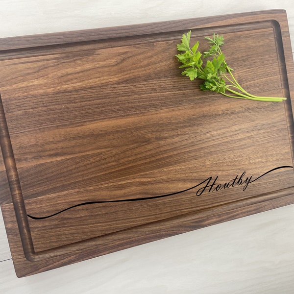 Personalized Butcher Block Cutting Board, Engraved Butcher Block, Wedding, Anniversary, Engagement and Housewarming Gift, 019