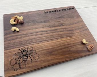 Personalized Cutting Board, Honey Board, Nature, Bee Board, Sweet as Honey, Bee Charcuterie Board, Bumble Bee, Honey Comb, Beekeeper, 328