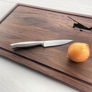 Personalized Cutting Board, Engraved Cutting Board, Airplane Design, Pilot in Command, Airplane Gift, Pilots Gift, Single Engine, 512