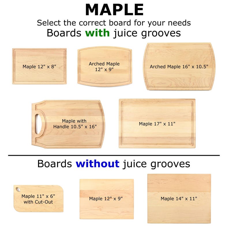 a group of wooden cutting boards with measurements