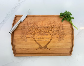 Personalized Cutting Board, Engraved Cutting Board, Cherry Blossom Tree, Wedding Gift, Anniversary Gift, Engagement Gift, Cherry Tree, 569