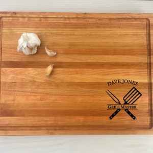 Personalized Butcher Block Cutting Board, Engraved Butcher Block, BBQ Themed, Grill Master, Fathers Day Gift, Gift for Dad, 136