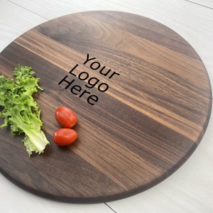 Personalized Circular Cutting Board, Engraved Round Cutting Board, Corporate/Company Logo, 018