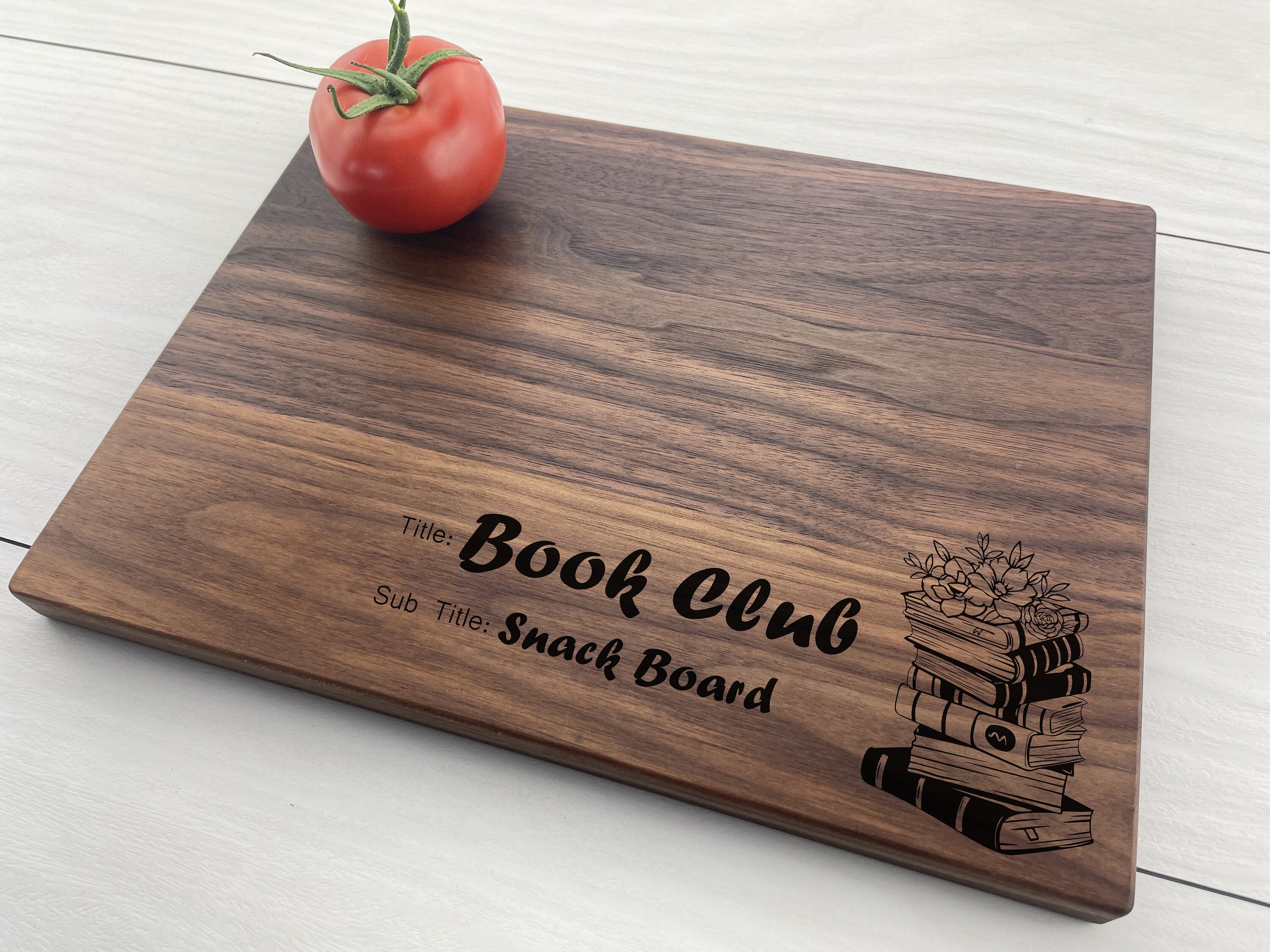 Personalized Cutting Board, Engraved Cutting Board, Books, Book Club, Snack Board, Ladies Night, Gift for Her, Charcuterie Board, 579