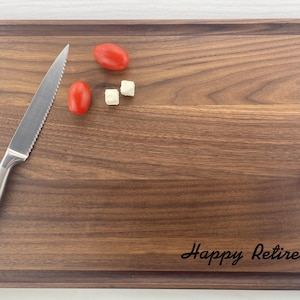 Personalized Cutting Board, Engraved Cutting Board, Retirement Gift, Corporate Gift, Happy Retirement, Retired, 168