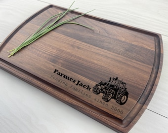 Tabla de cortar personalizada, regalo para agricultores, regalo para la familia, regalo para amantes de los tractores, regalo para tirar de un tractor, 338