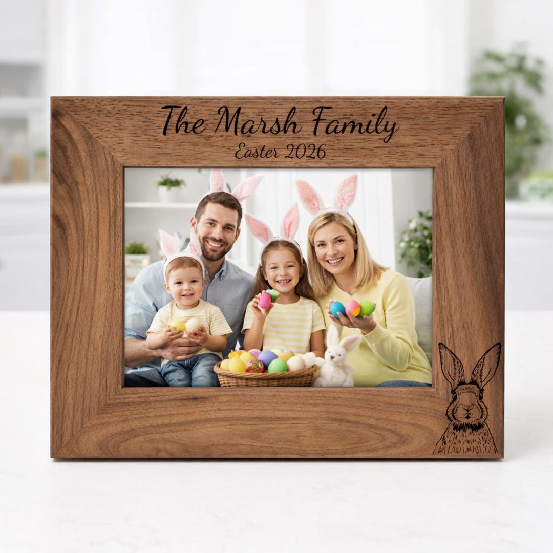 Easter Picture Frame Personalized Easter Picture Frame, Custom Family Photo Frame, Engraved ...