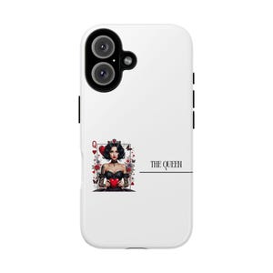 Capa de celular, capa de iPhone com estampa de rainha das cartas, estilo gótico escuro e glamouroso, ideal para presente, capa resistente, capa protetora, design exclusivo, acessório de Halloween