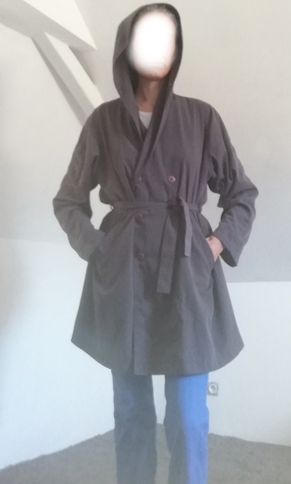 Vintage grey hooded trench