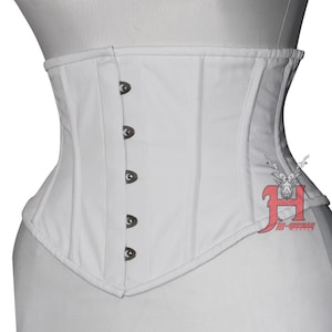 Double Steel Boned Corset , Twill Cotton Underbust Conical Corset