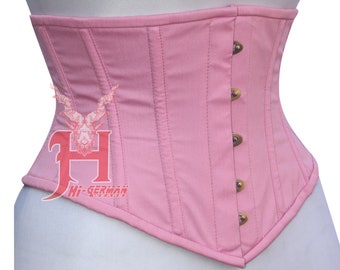 Smart Women Pink Cotton Underbust Steel Boned Waist trainer body Shaper Cincher corsets Hi-01PC Underbust Corsage Pink Cotton Corset