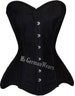 Sexy Women's Overbust corset Steel Boned Waist Training Gothic Black Cotton Corset Hi-76 Vollbrust Corsage Schwarz Baumwolle Korsett 