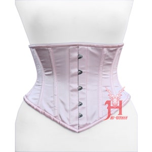 pink satin underbust corset Curve Waspie Steel boned Waist Trainer Hi-127 Satin Black underbust corset lace-up corset bodice corset