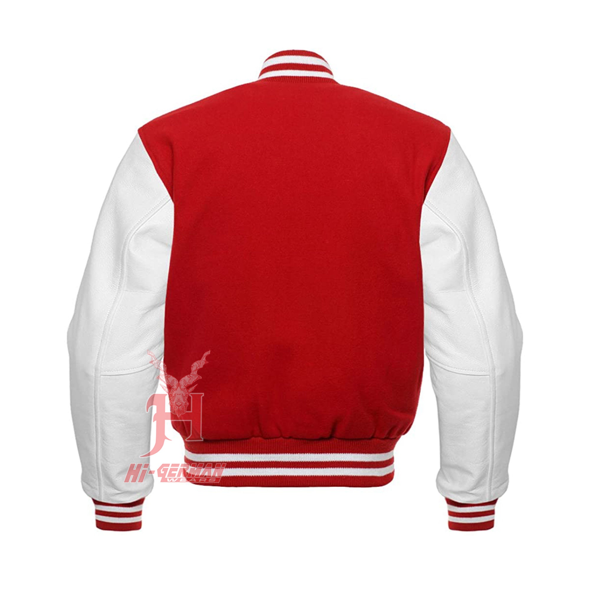 Letterman Baseball Varsity Grey Wool and Genuine Red Leather Sleeves Jacket