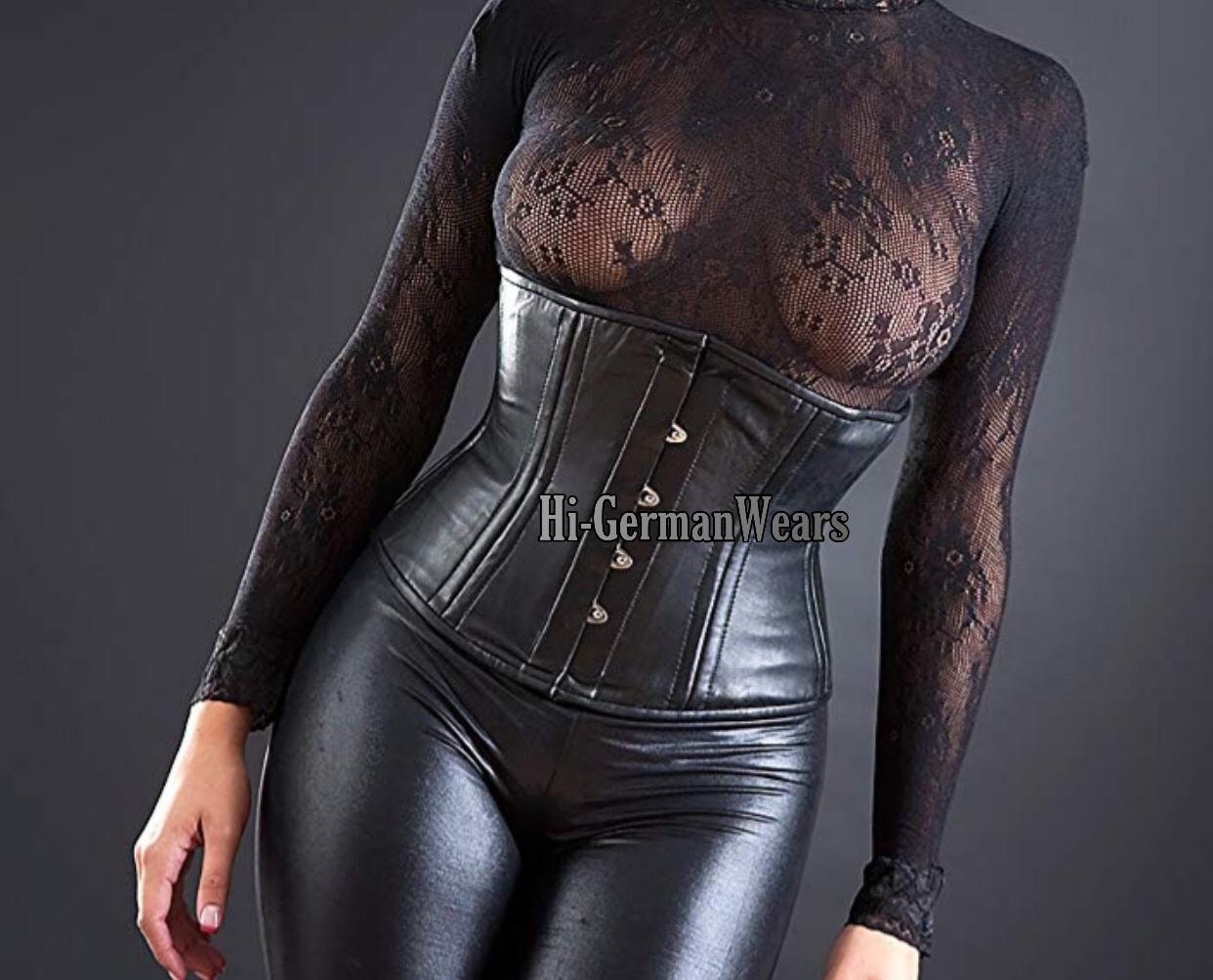 Women Leather Underbust Corset Genuine Double Steel Boned Under Bust Waist  Trainer Leather Extreme Corset Hi-86 -  Canada