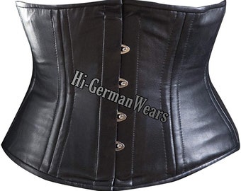 Women Leather Underbust Corset Genuine Double Steel Boned Under Bust Waist  Trainer Leather Extreme Corset Hi-86 -  Canada