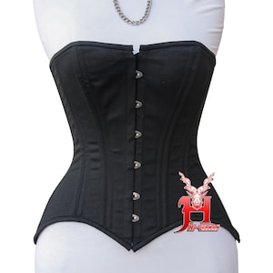 Women's Overbust corset Double Steel Boned Waist Training Maroon Cotton corsets Hi-48 VollbrustKorsett Schwarz Weiß Rot Baumwolle corsage